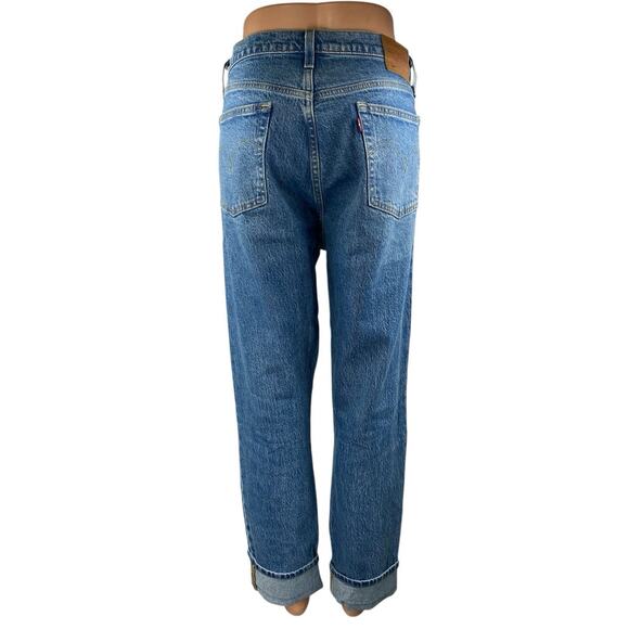 Levi's Women's Blue High Waisted Button Fly Straight Leg Denim Jeans Pants Sz 30 - Picture 3 of 5
